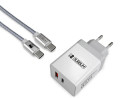 foto de CARGADOR SUBBLIM PD18W + 2.4A + C TO C CABLE WHITE