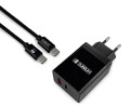 foto de CARGADOR SUBBLIM PD18W + 2.4A + C TO C CABLE BLACK