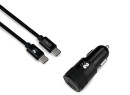 foto de CARGADOR COCHE SUBBLIM DUAL PD PD18W+QC3.0 + C TO C CABLE BLACK