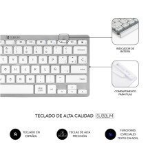 foto de COMBO TECLADO RATON SUBBLIM MULTIDISPOSITIVO COMPACTO PLATEADO/BLANCO BLUETOOTH