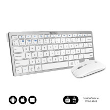 foto de COMBO TECLADO RATON SUBBLIM MULTIDISPOSITIVO COMPACTO PLATEADO/BLANCO BLUETOOTH