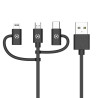 foto de CELLY CABLE USB A MICRO USB TIPO C Y LIGHTNING 1M