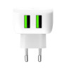 foto de CELLY CARGADOR DE RED 2 PUERTOS USB CARGA RAPIDA LED BLANCO