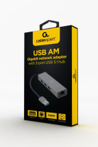 foto de ADAPTADOR DE RED GEMBIRD USB AM GIGABIT CON HUB DE 3 PUERTOS USB 3.0