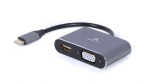 ADAPTADOR DE PANTALLA GEMBIRD USB TIPO C A HDMI , VGA, GRIS ESPACIAL