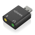 foto de CONVERSOR AISENS USB-A A AUDIO 48KHZ USB-A/M-2XJACK 3.5/H NEGRO
