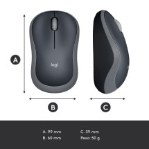 foto de RATON LOGITECH M185 GRIS RF INALAMBRICO PILAS