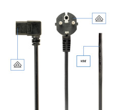 foto de CABLE ALIMENTACION GEMBIRD SCHUKO A C13 90 GRADOS 1,8M