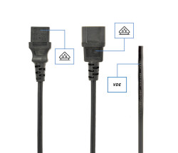 foto de CABLE ALIMENTACION GEMBIRD EXTENSION C13 MACHO A C14 HEMBRA 1,8M