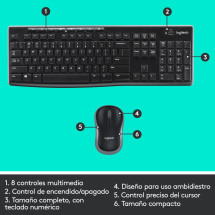 foto de COMBO TECLADO RATON LOGITECH MK270 RF INALAMBRICO NEGRO