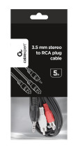 foto de CABLE AUDIO GEMBIRD CONECTOR 3,5MM A RCA 5M
