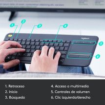 foto de TECLADO LOGITECH K400 PLUS RF INALAMBRICO NEGRO