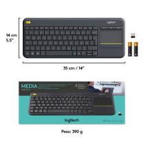 foto de TECLADO LOGITECH K400 PLUS RF INALAMBRICO NEGRO