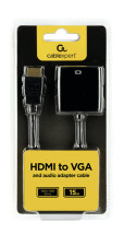 foto de ADAPTADOR GEMBIRD HDMI A VGA HEMBRA CON 3,5MM AUDIO 0,20M
