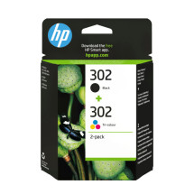 foto de HP Paquete de ahorro de 2 cartuchos de tinta original 302 negro/tricolor