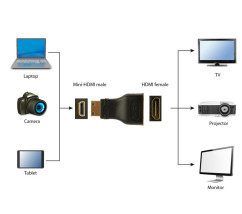 foto de ADAPTADOR GEMBIRD HDMI HEMBRA A HDMI MINI MACHO