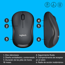 foto de RATON LOGITECH M220 SILENT NEGRO RF INALAMBRICO PILAS