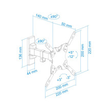 foto de SOPORTE PARED TV TOOQ LP2042TNL-B NEGRO 13-42 MAX 20 KG