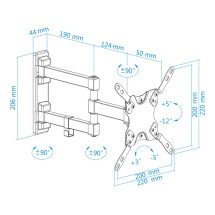 foto de SOPORTE PARED TV TOOQ LP2142TNL-B NEGRO 13-42 MAX 20 KG