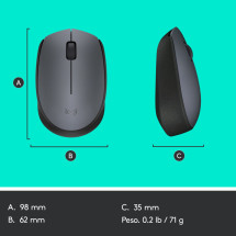 foto de RATON LOGITECH M170 NEGRO GRIS RF INALAMBRICO PILAS