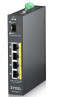 foto de SWITCH ZYXEL RGS100-5P 5XRJ45 GIGABIT 1XSFP POE 802.3af HARSH METAL OUTDOOR