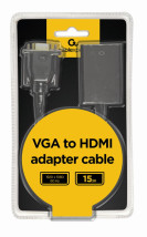 foto de CABLE ADAPTADOR GEMBIRD VGA MACHO A HDMI HEMBRA 0,15M CON AUDIO 3,5MM