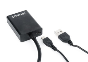 foto de CABLE ADAPTADOR GEMBIRD VGA MACHO A HDMI HEMBRA 0,15M CON AUDIO 3,5MM