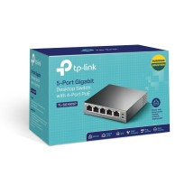foto de SWITCH TP-LINK 5 PORT GIGA 4 POE