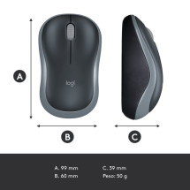 foto de RATON LOGITECH M185 NEGRO GRIS RF INALAMBRICO PILAS
