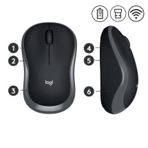 foto de RATON LOGITECH M185 NEGRO GRIS RF INALAMBRICO PILAS
