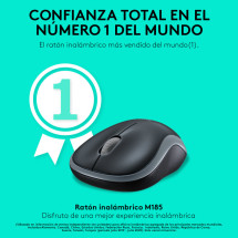 foto de RATON LOGITECH M185 NEGRO GRIS RF INALAMBRICO PILAS