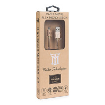 foto de CABLE MAILLON PREMIUM MICRO USB 2.4 METAL DORADO 1M