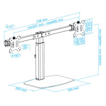 foto de SOPORTE MESA DB1727TN-B GIRA INCLI 2 BRAZOS 17-27, NEGRO