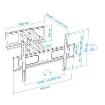 foto de SOPORTE PARED TV LP6270TN-B 37-70 GIRA/INCLI NEGRO