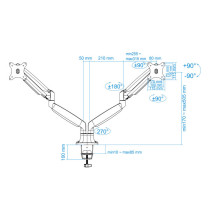 foto de SOPORTE MESA MONITOR TOOQ DB3132TNR-S 13-32 2 PANTALLAS MAX 9KG POR BRAZO