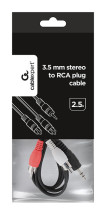 foto de CABLE AUDIO GEMBIRD CONECTOR 3,5MM A RCA 2,5M