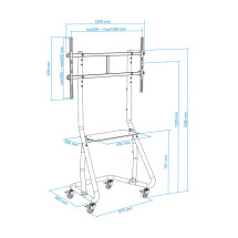 foto de SOPORTE DE SUELO CON RUEDAS TOOQ FS20200M-B 60-105 MAX 150KG