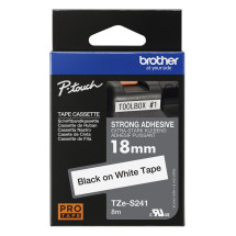foto de CINTA BROTHER LAMINADA TZE-S241BLANCA NEGRA 18MM 8M