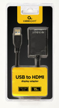 foto de CABLE ADAPTADOR GEMBIRD USB 3.0 MACHO A HDMI HEMBRA NEGRO