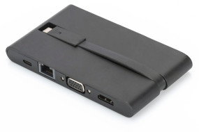 foto de CONVERSOR HUB DIGITUS USB C 9 PUERTOS 2X VIDEO 2x USB-C 2x USB3.0 RJ45 2x SD/MMC