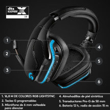 foto de AURICULARES GAMING LOGITECH G G935 NEGRO MICROFONO ALAMBRICO
