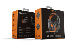 foto de Krom Kendo Auriculares Al?mbrico Diadema Juego Negro, Naranja