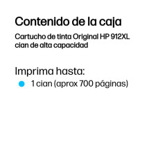 foto de HP Cartucho de tinta Original 912XL cian de alta capacidad