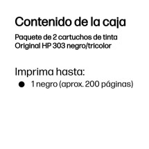 foto de HP Paquete de 2 cartuchos de tinta Original 303 negro/tricolor