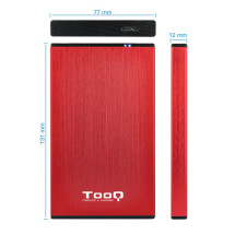 foto de CARCASA HDD TOOQ TQE-2527R 2,5 9,5 MM SATA USB 3.0/3.1 ROJO