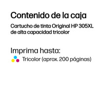 foto de HP Cartucho de tinta Original 305XL de alta capacidad tricolor