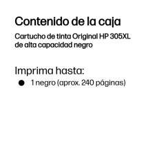 foto de HP Cartucho de tinta Original 305XL de alta capacidad negro