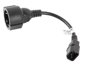 foto de CABLE LANBERG ADAPTADOR IEC 320 C14/SCHUKO CEE7 HEMBRA 20CM