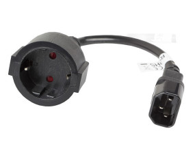 foto de CABLE LANBERG ADAPTADOR IEC 320 C14/SCHUKO CEE7 HEMBRA 20CM