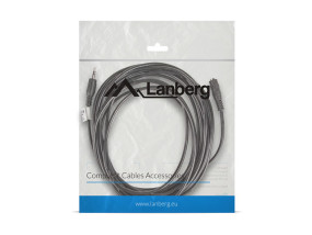 foto de CABLE ESTEREO LANBERG JACK 3.5 MM MACHO/JACK 3.5MM HEMBRA 5M NEGRO